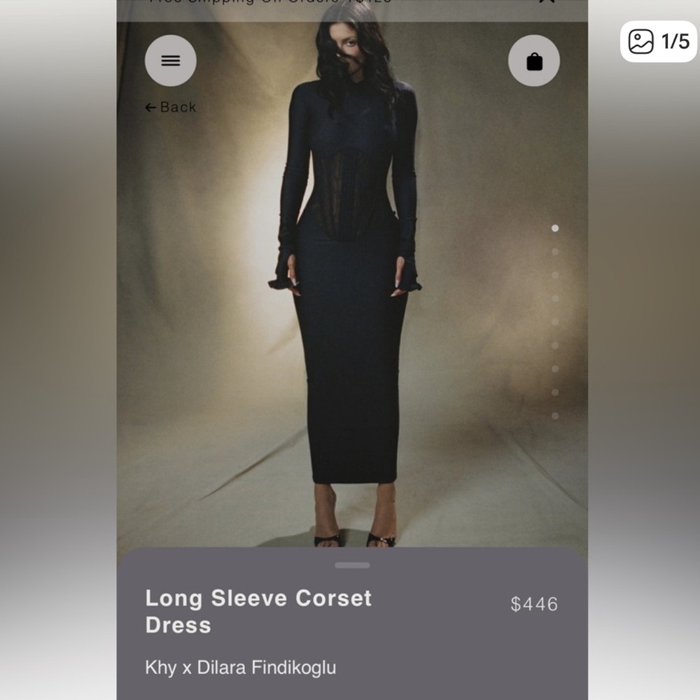 KHY X Dilara Findikoglu Long Sleeve Corset Dress